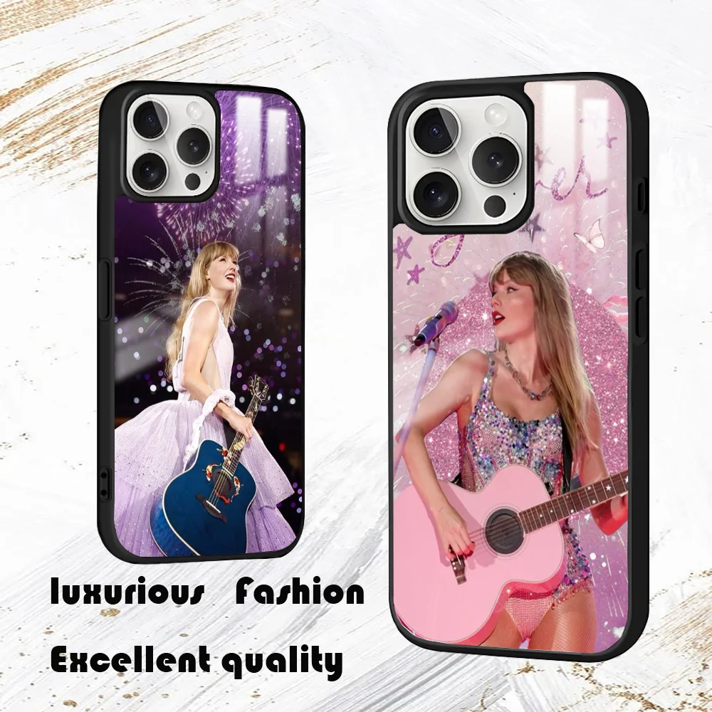 Singer T-Taylor S-Swifts Phone Case For iPhone 16 15 14 13 12 11 Pro Max Plus Mini PC Fashion High Quality mirror phone case