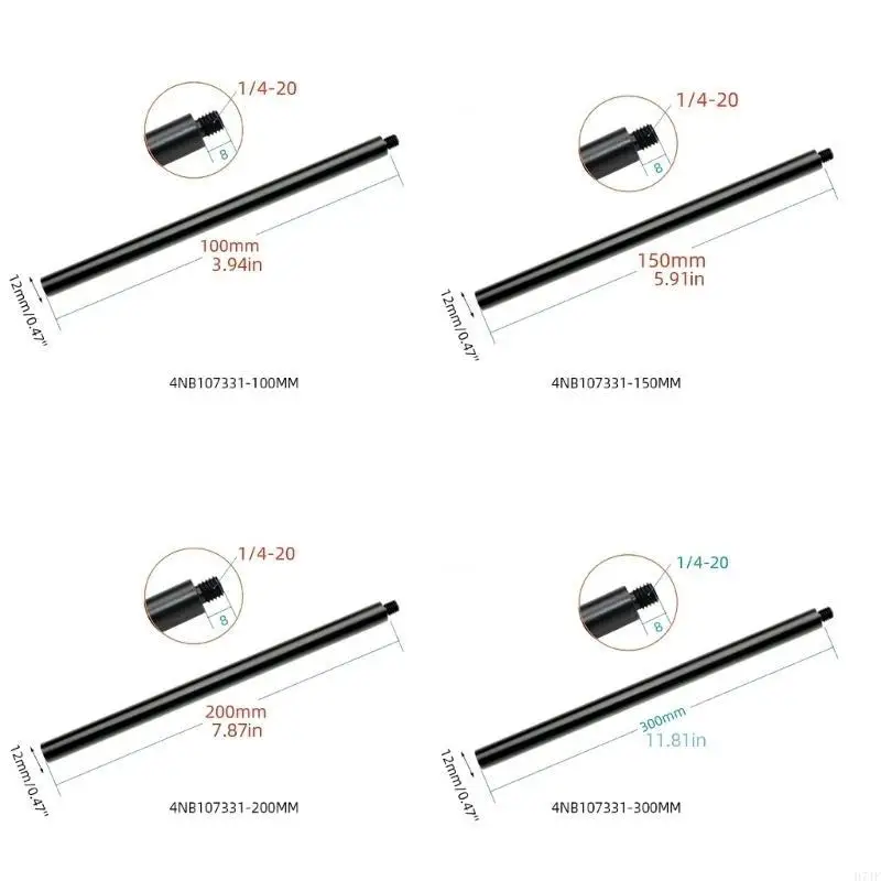 H7JF Asta estensione in alluminio 1/4 "Female Bottom 1/4" Trippiedi per i pali superiori maschili estendono lunghezza per