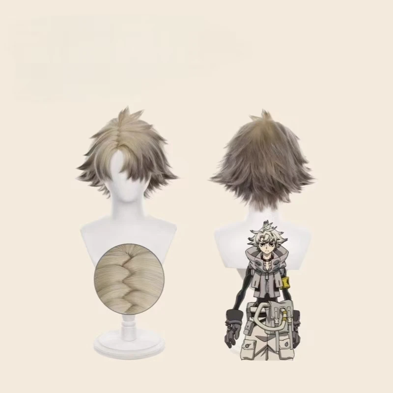 

Парик для косплея Аниме GACHI AKUTA Rudo, градиентный желтый, короткие волосы, термостойкий синтетический парик с сеткой-розой для Хэллоуина