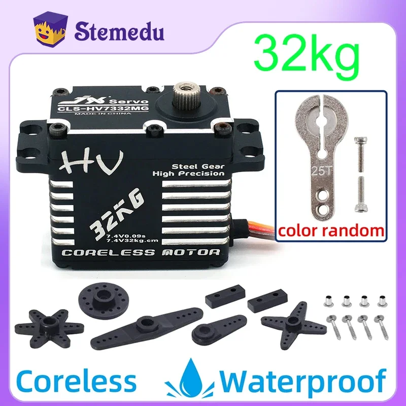 JX Servo 32KG CLS-HV7332MG Waterproof Coreless High Precision Steel Gear Full CNC Digital Servo RC Helicopter DIY Accessories