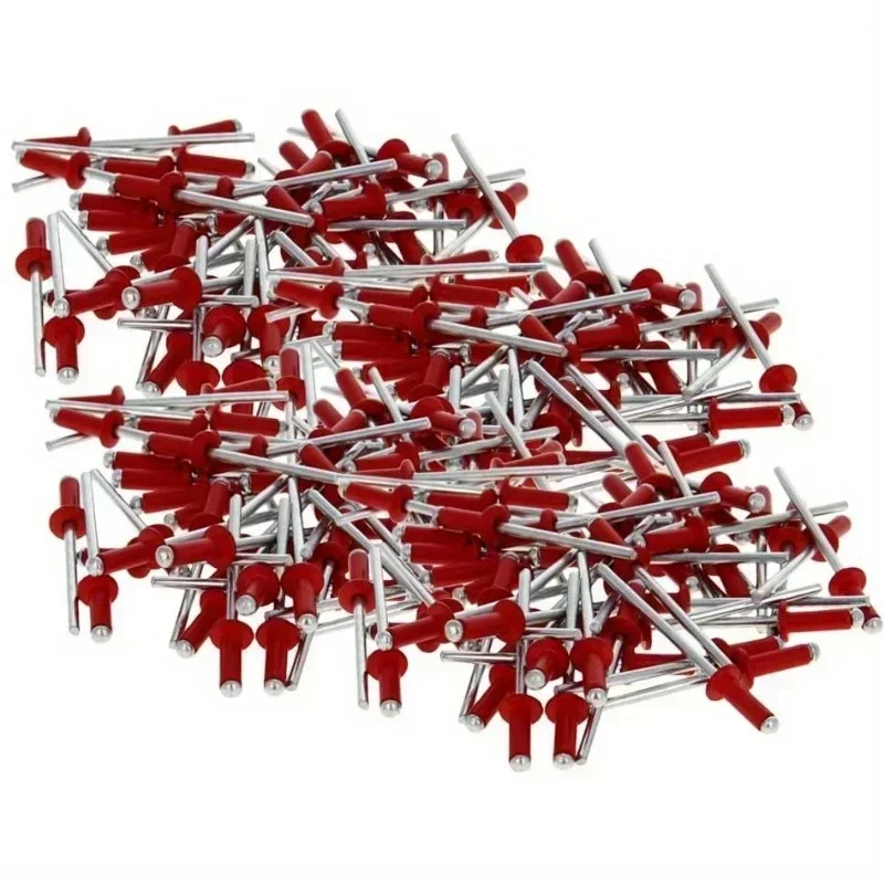 Aluminium-Stahl-Blindnieten RAL3020 Rot Lackierte Pop-Blindnieten Offene Blindnieten Hardware-Befestigungswerkzeug für Heimreparaturen