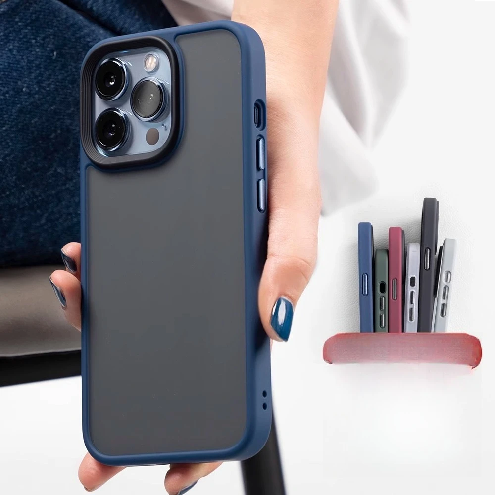 حافظة لهاتف آيفون 16 برو ماكس 15 بلس 14 13 12 غطاء خلفي بسيط للحماية الكاملة من السيليكون #1