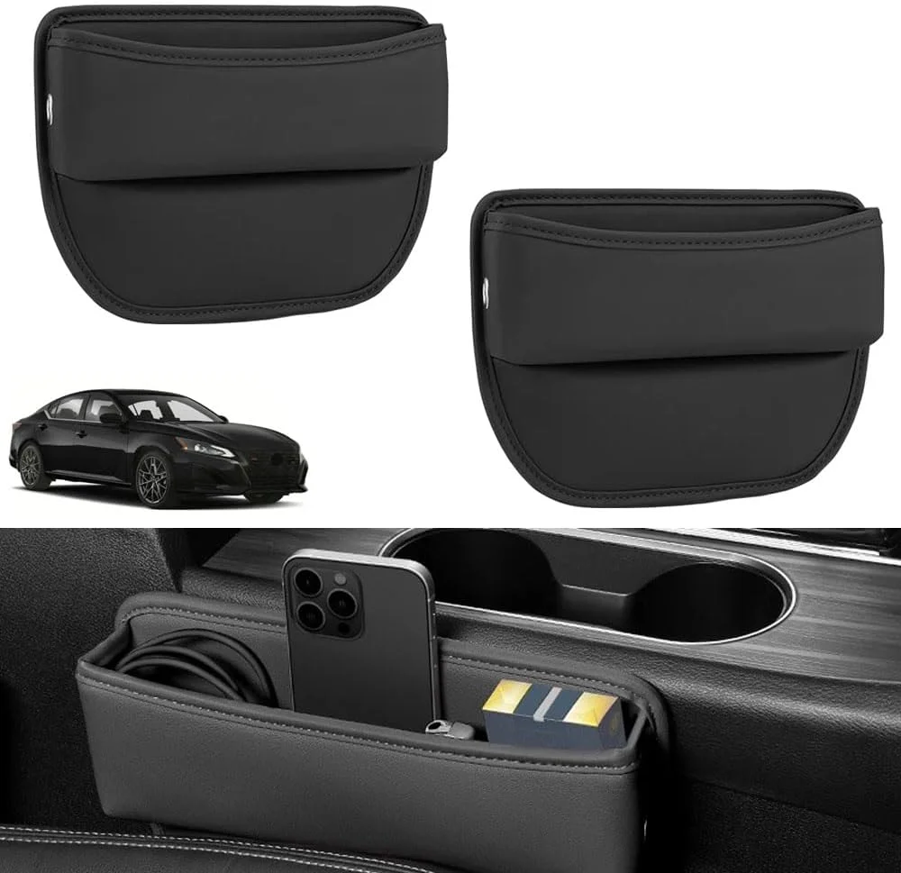 Car Seat Gap Storage Box, PU Leather Organizer Multifunction Pocket For Phone Coins Wallet, Auto Interior Accessories