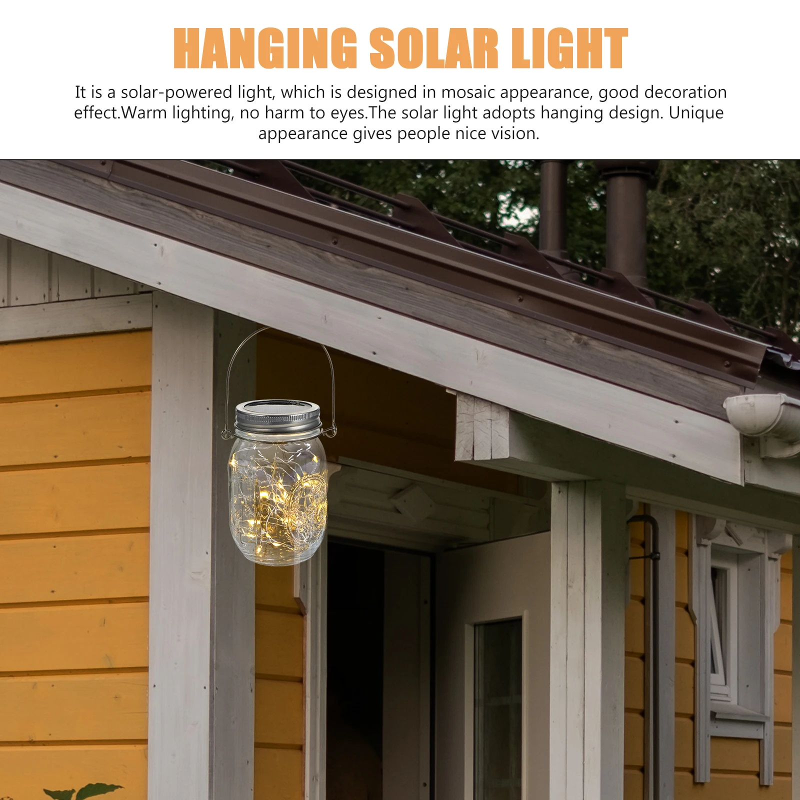 

Bottle Lamp Solar Energy LED Outdoor Jar Light Hanging Courtyard Lantern Garden Pergola Porch Tree Solar Powered