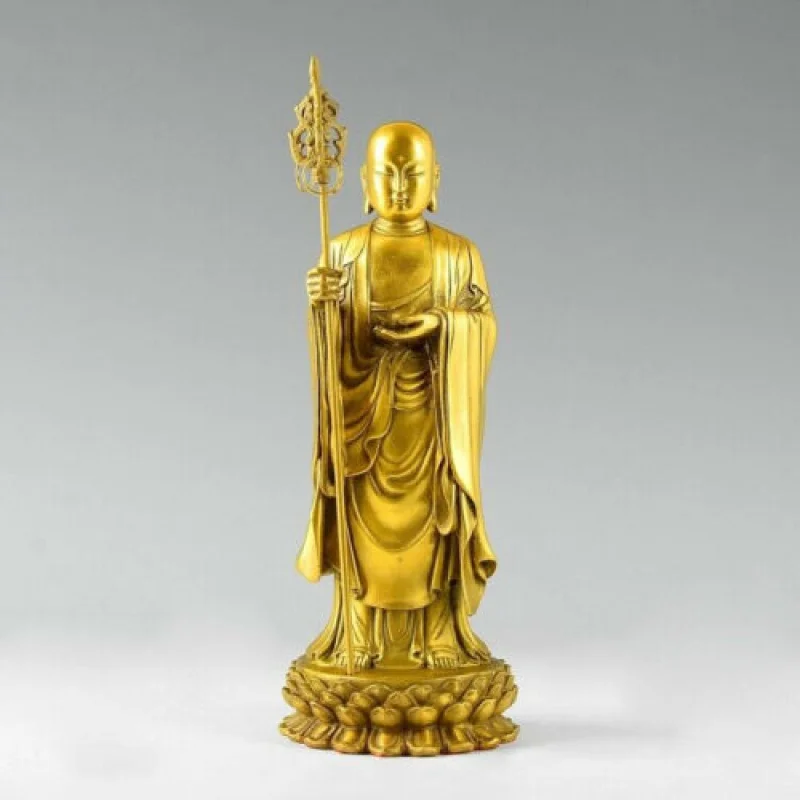 Ksitigarbha Buddhist Temple Bronze Buddha Amitābha Dizang Bodhisattva Statue