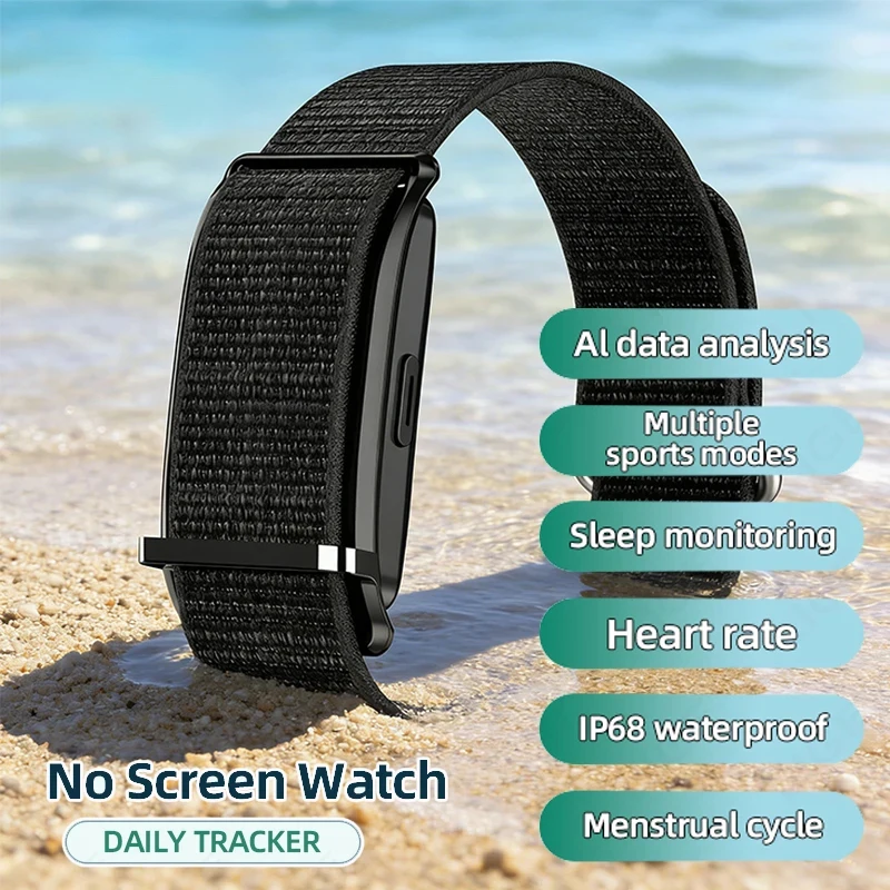 Reloj Inteligente sin Pantalla, 20 Días de Autonomía, Modo Multideportivo, Monitor de Calorías, Pasos y Salud, Pulsera de Fitness 2026