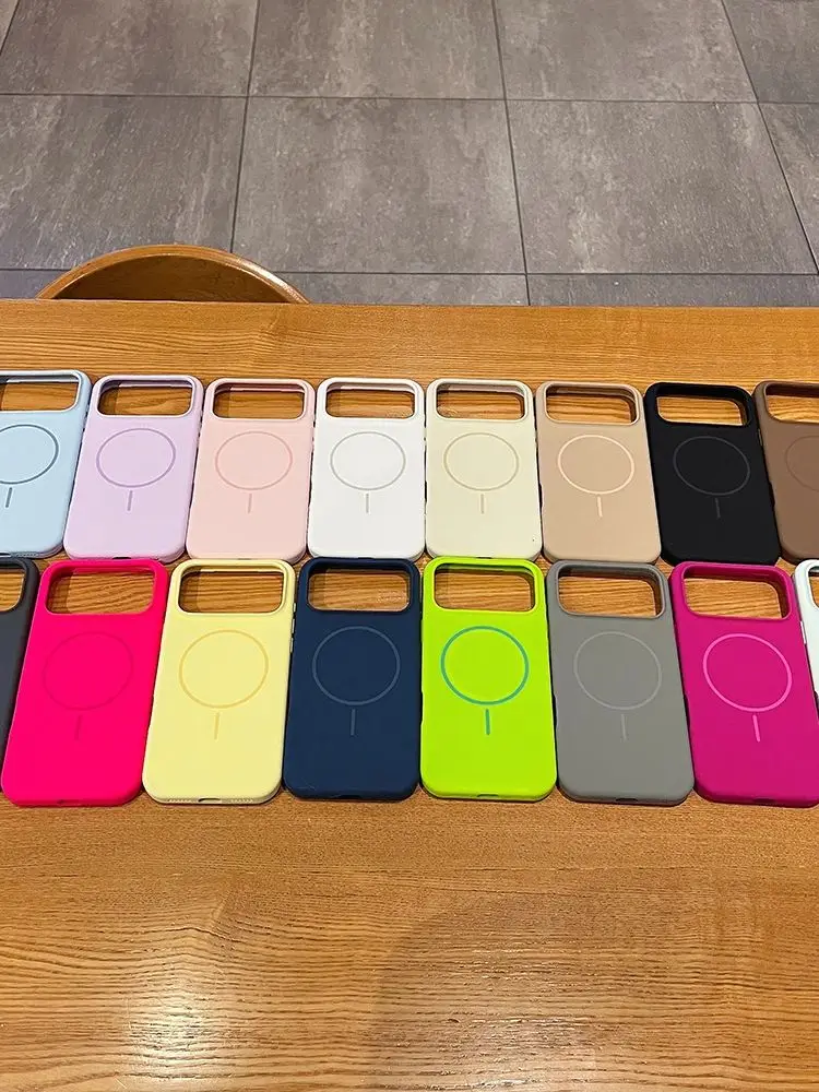 Original Flüssigsilikon für Magsafe Magnethülle für iPhone 17, Air 16, 15, 14, 13, 12, Pro Max Plus, kabelloses Laden, weiche Abdeckung