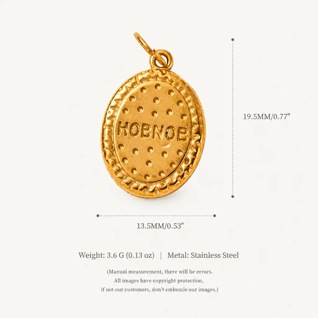 Edelstahl Modischer und Eleganter Teddybär Haferkeks Vitality DIY Anhänger Charms für Schmuck – Detail 4