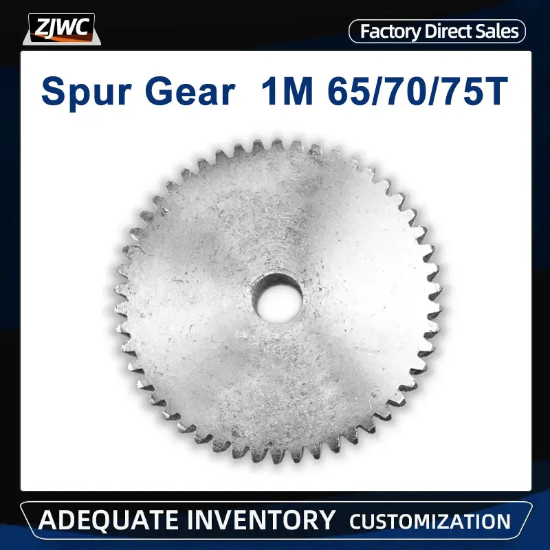 1PC Spur Gear 1M 65/70/75T Rough Hole 10mm Gear Wheel 45# Steel Material Motor Gear Total Height 10mm