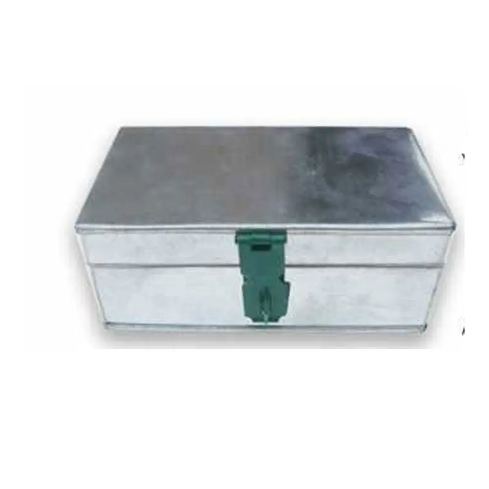 Caja de almacenamiento de plata de seguridad rectangular de Metal, caja de documentos ignífuga para exteriores