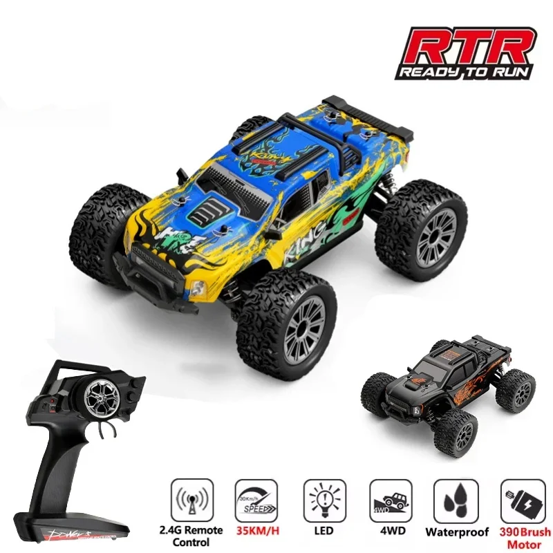 

WLtoys 164018 1/16 Remote Control Car 35KM/H Four-Wheel Drive Electric Remote Control Car 4WD Big Foot oOff-Road Vehicle Toy