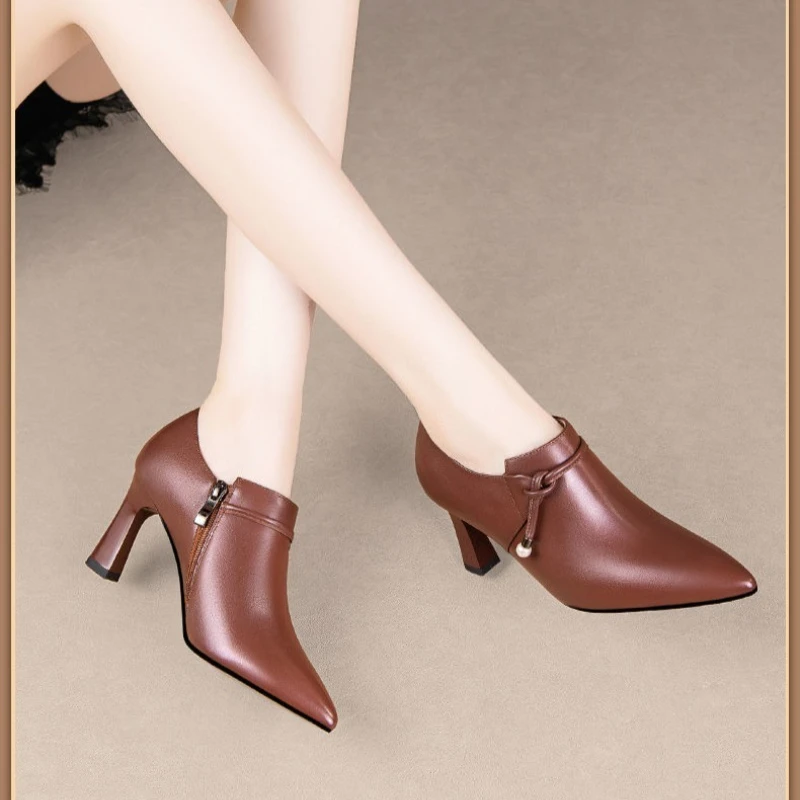 أحذية السيدات 2025 موضة الصيف الترفيه مريحة سستة عالية الكعب ساحة تو مقاوم للماء عدم الانزلاق عالية الكعب حجم كبير #6