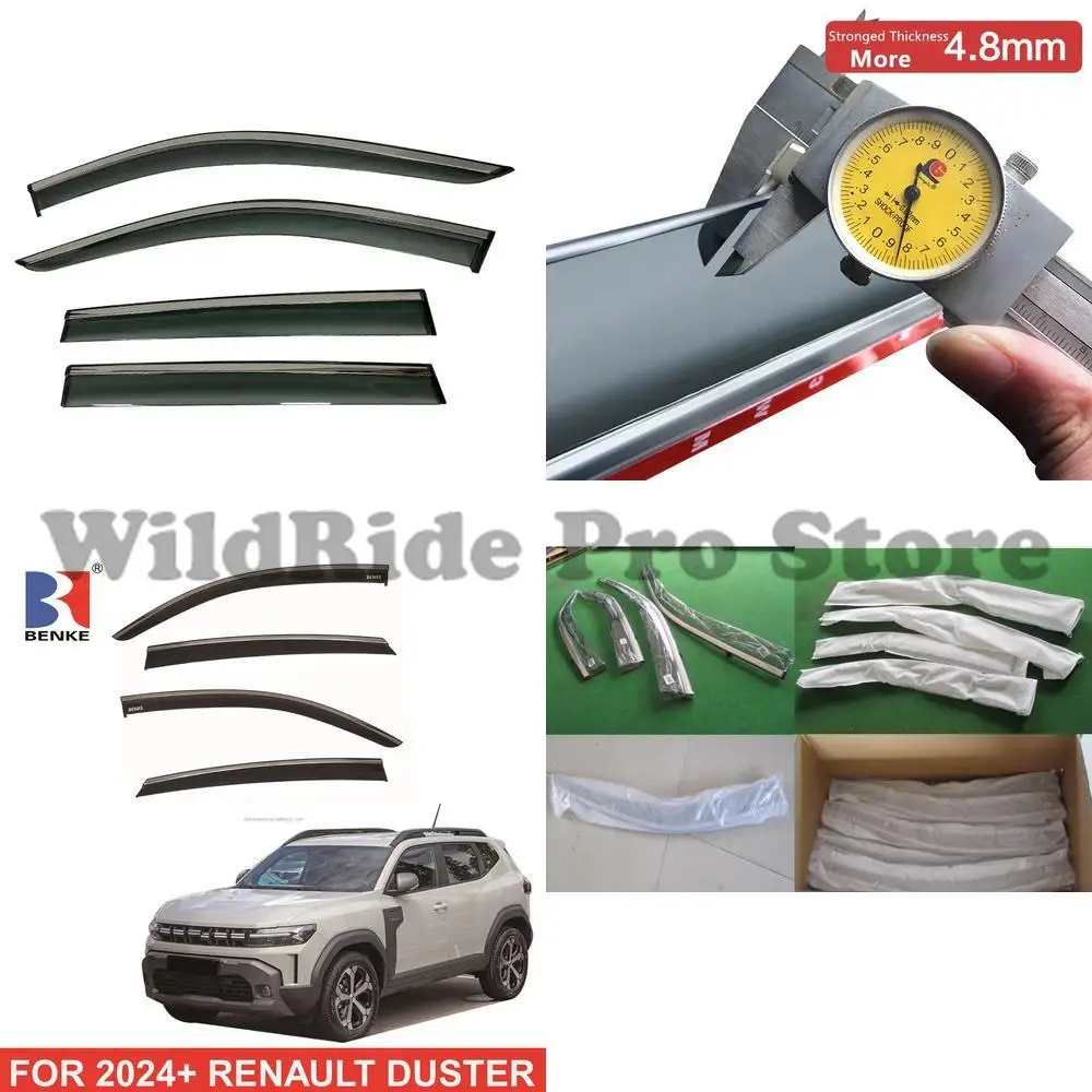 

1 комплект Renault Dacia Wiper 2024, защита от дождя, навес от солнца на дверь автомобиля, дефлектор бокового окна, солнцезащитный козырек