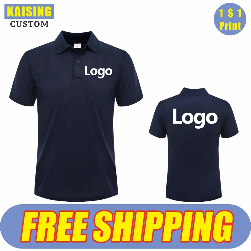 

KAISING Summer Causal Polo Shirt Custom Logo Printed Text Picture Brand Embroidery Personal Design Breathable Men And WomenTops