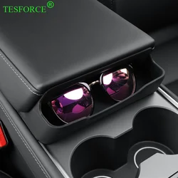 Per Tesla Model Y 2021-2024 Console centrale bracciolo scatola portaoggetti porta occhiali vassoio portachiavi telefono occhiali da sole Organizer custodia vassoio