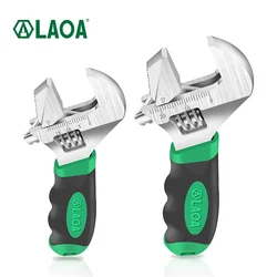 LAOA 6inch/8inch Adjustable Wrench Monkey Wrenches Short Handle Spanner Pipe Wrench for Air Controller Pipe Hand Tools