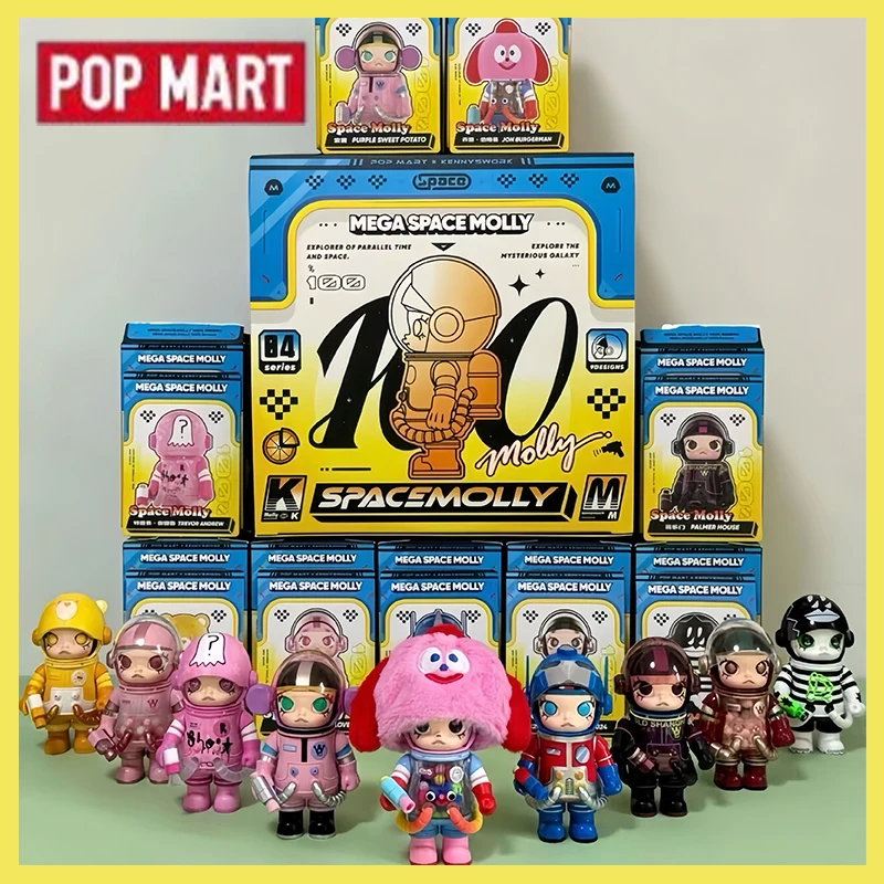 

Popmart Mega Space Molly, 100% официальная натуральная юбилейная серия 4, слепая коробка, кукла, орнамент, игрушка, сюрприз на день рождения, рождественские подарки