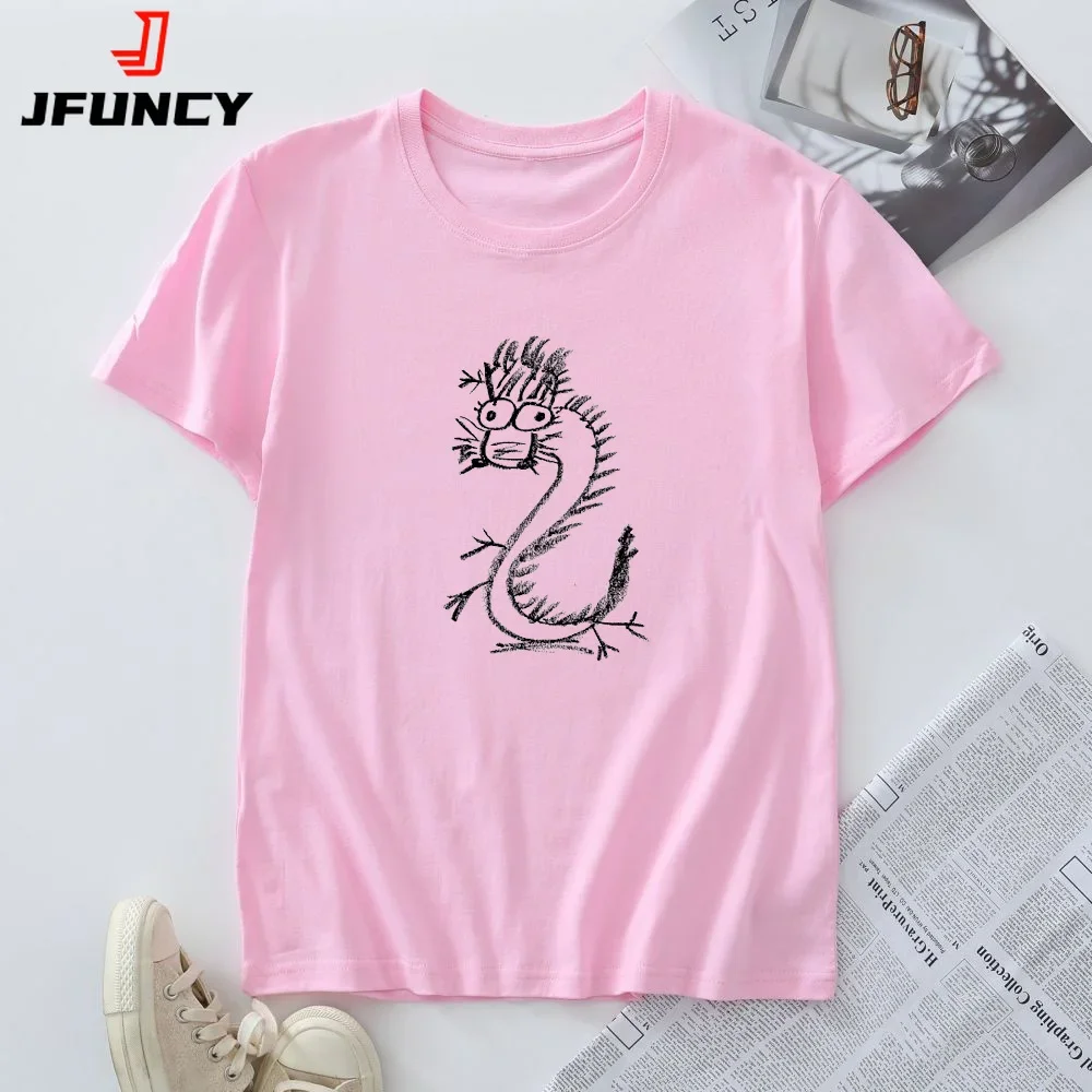 

100% Cotton Women's T-shirt Summer Short Sleeve Tees Oversize Top Woman Clothing Female Tshirt Fashion Graphic T Shirts