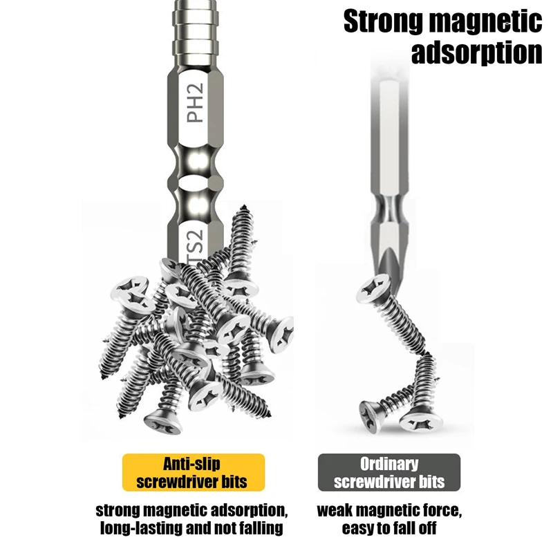 عدم الانزلاق PH2 المغناطيسي دفعة رئيس الصليب مفك صلابة مثقاب الخشب مفك مسامير أدوات يدوية 25/50/65/70/90/150 مللي متر