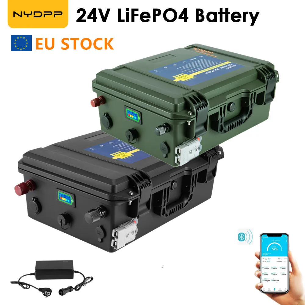 24V 100AH 120AH 150AH 200AH LiFePO4 Battery 24V lifepo4 battery 24v lithium battery Lithium iron phosphate battery with Charger