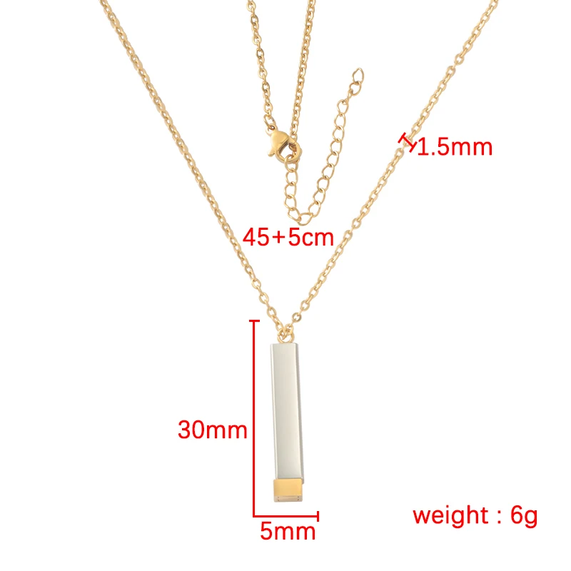 Fnixtar 10 Stück versteckte Anhänger-Charms, hochglanzpoliert, Edelstahl, quadratisch, Würfelstange für DIY-Halskette, Schmuck, Freunde, Liebhaber – Detail 3