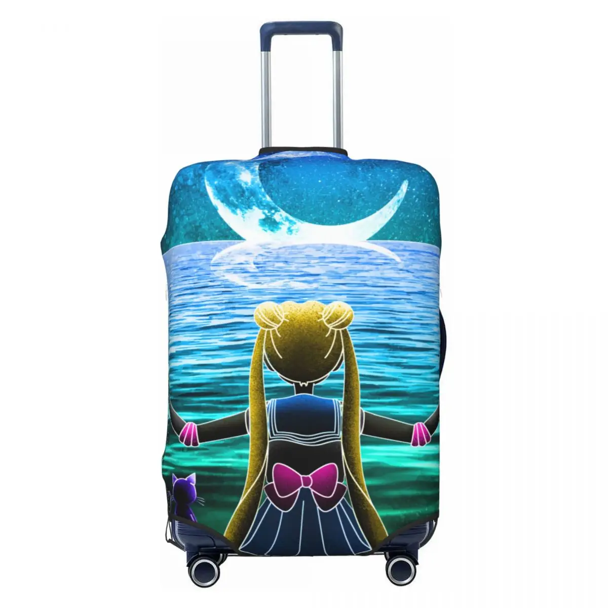 

Чехол для чемодана с изображением персонажей аниме «Сейлор Мун»: супермагическая девочка-волшебница, милый защитный чехол для чемодана, подходит для чемоданов 18-32 дюймов