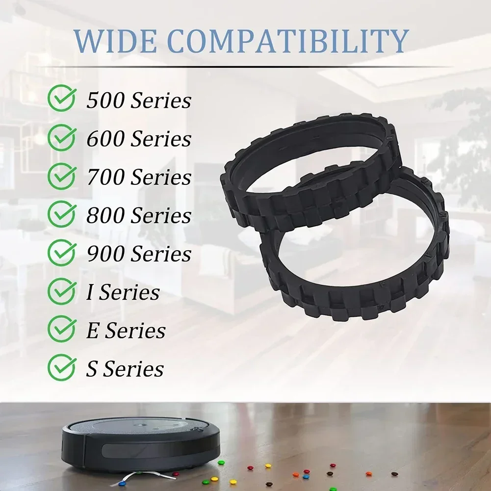 Cubierta de rueda de neumáticos antideslizantes para ruedas ROOMBA, piezas de repuesto de la serie, accesorios de repuesto para limpieza del hogar, 2 uds.