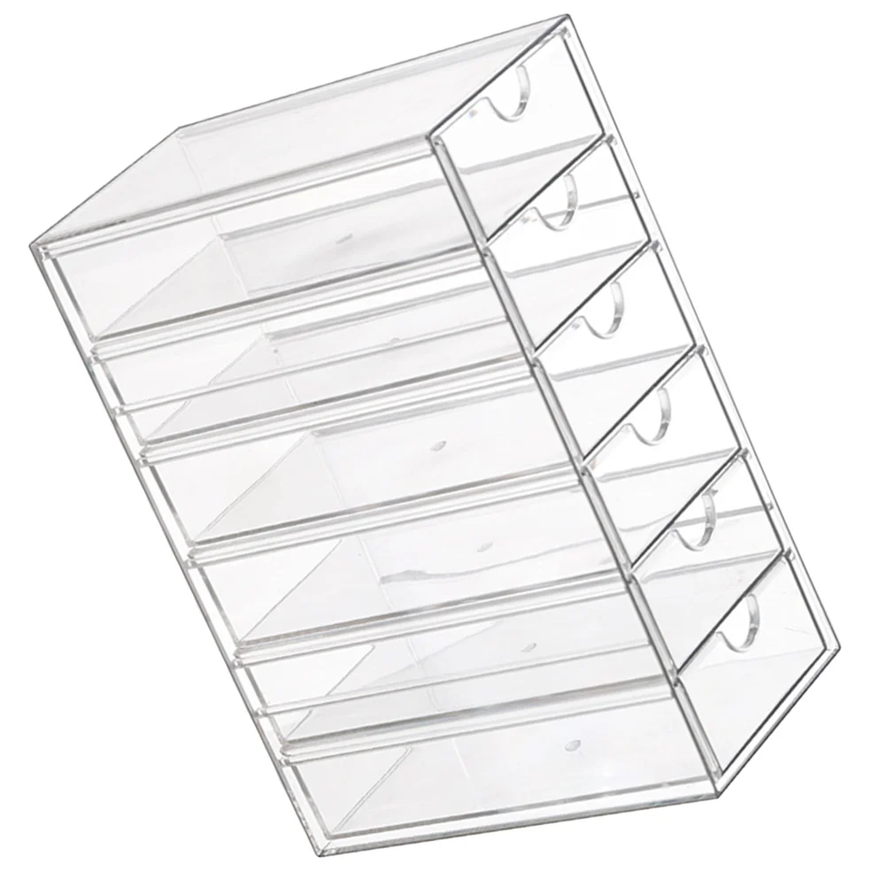 

Drawer Storage Box Practical Desktop Organizer Type Foldable Table Container Clear Makeup Plastic Shelf Tabletop