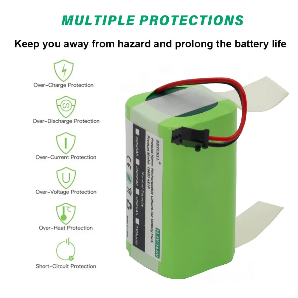 Bateria Recarregável Robô Varrendo, Xiaomi,Ecovacs,iBoto iLife,Chuwi,Polaris,Kitfort,Genio, Liectoux, DIBEA, 14.8V, 3500mAh