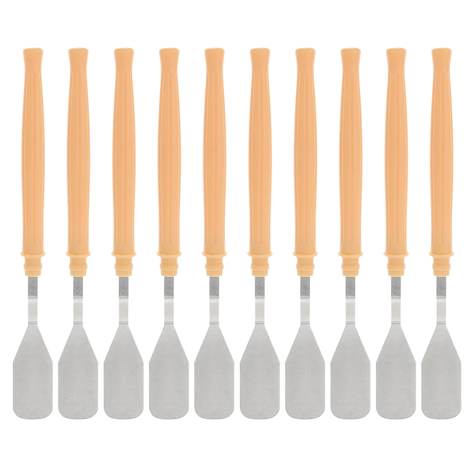 12Pcs Metal Art Painting Scrapers Plastic Handle Ergonomic Painting Mixing Tools for Oil Watercolor Canvas Pigment Mixing