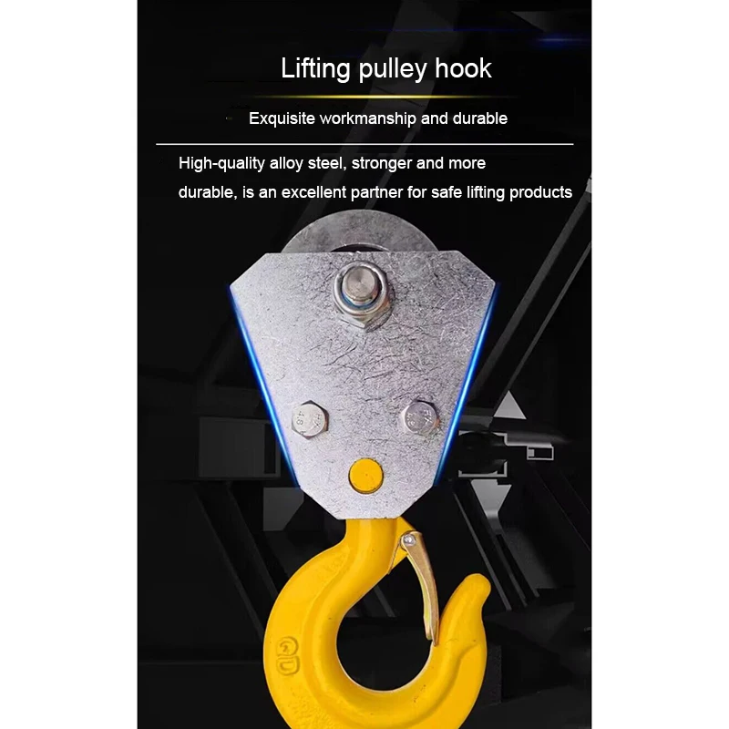 Lifting Pulley Block Towing Wheel With Hook For Winch  Alloy Steel Electric Winch Hook Hoist Block Wire Rope