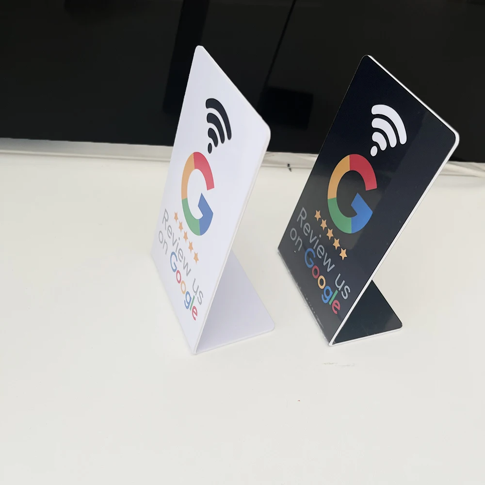 NFC 215 Programmable for Google Review Acrylic Stickers Card NFC Station Table 13.56Mhz Waterproof NFC Review Card
