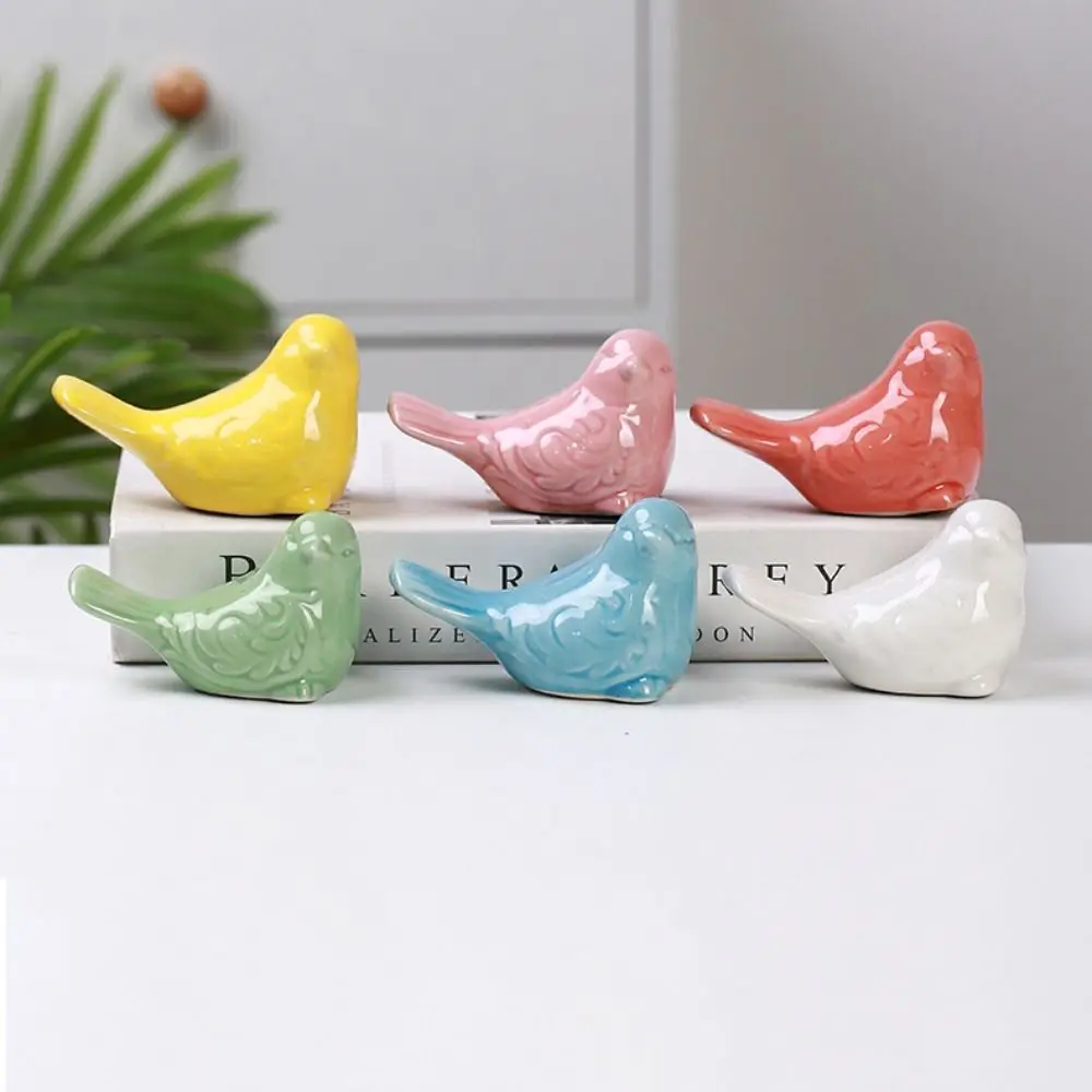 Cute Ceramic Bird Ornaments 6 Colors Decoration Crafts Bird Doll Simulated Animals Home Decor