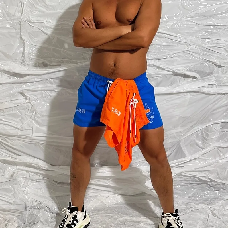 

Мужские шорты Bear's Paw Claw с принтом на руках, пляжные шорты Gay Bear, быстросохнущие шорты для плавания, оранжевый/синий M L XL XXL