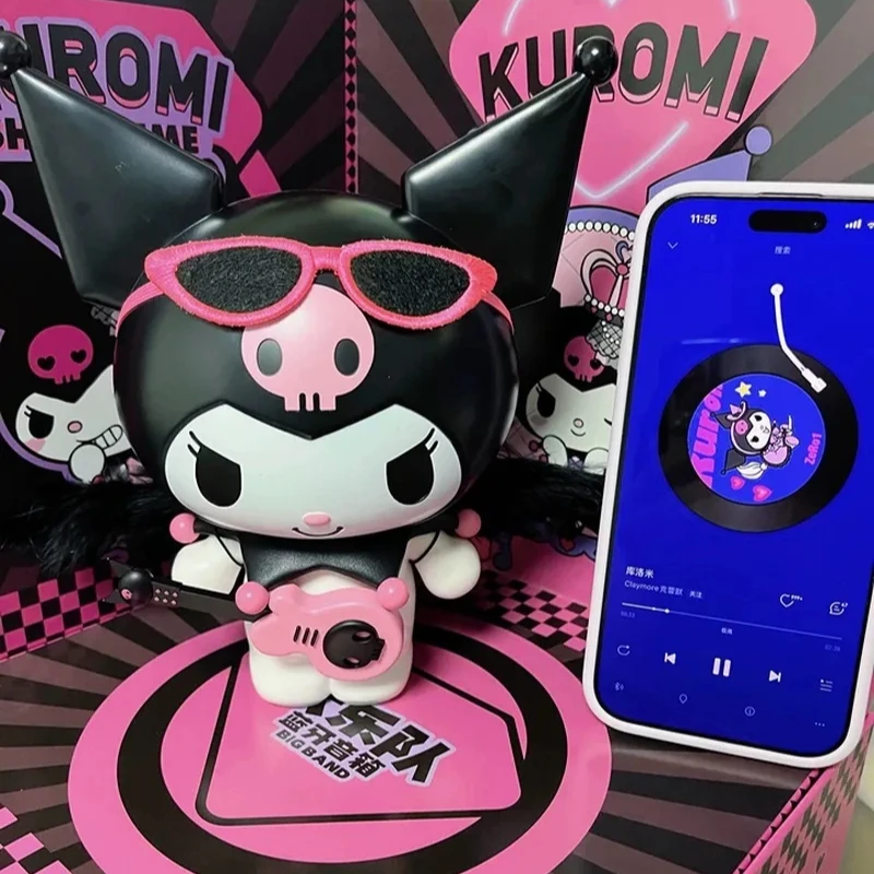 Figurka Sanrio Kuromi, głośnik Bluetooth, lalka, kawaii ozdoba na biurko do pokoju, zabawka, prezent dla dzieci, seria zespołów, figurka kolekcjonerska