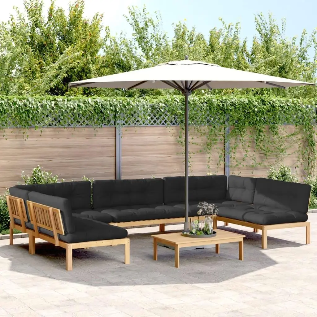 6-Piece Acacia Wood Patio Sofa Set with Cushions - Stylish Outdoor Furniture