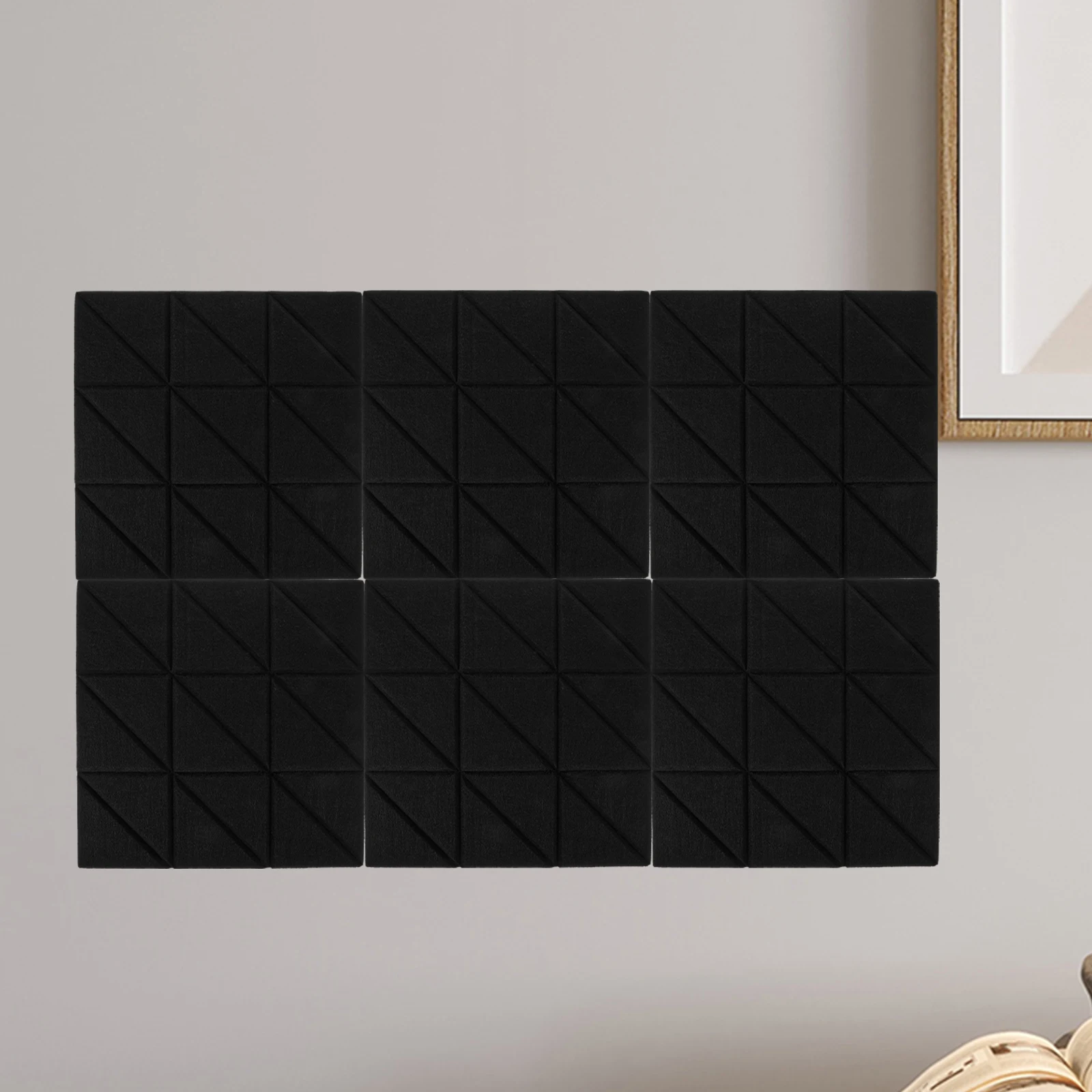 

4 Pcs Black Sound Absorbing Panels 300x300x9mm High Density Fire Resistant Acoustic Wall Foam Insulation Music Studio Equipment