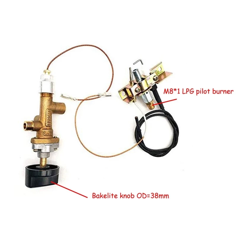 Propane Fire Pit Main Control Brass Safety Valve Gas Heater Fireplaces Replacement Pilot Assembly Kit