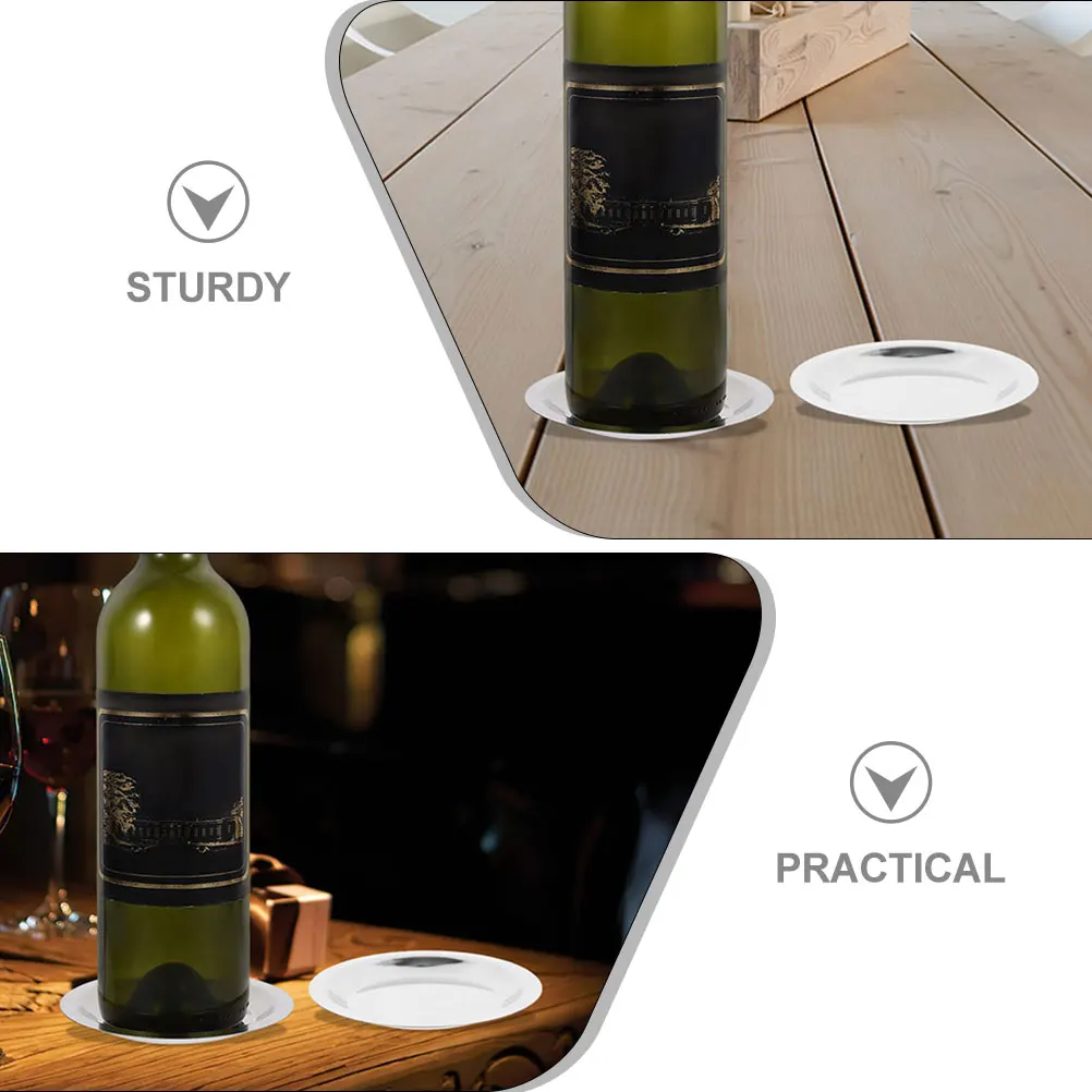 

3Pcs Wine Coaster Stainless Steel Metal Heat Resistant Non Slip Table Wine Bottle Mat Tea Cup Cushion Home Use
