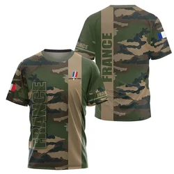 French Army Camouflage Men's T-shirt Commando 3D Special Forces Short-sleeved Tactical Short-sleeved Men's Clothing T-shirt