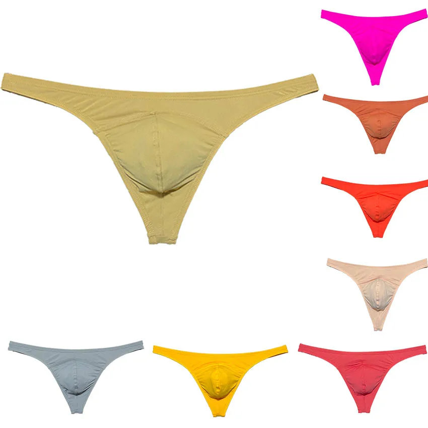 

Men Bikini Thong Solid Tangas Underwear Sexy Tоy For Man Underpants Smooth Swim Male Pouch T-back