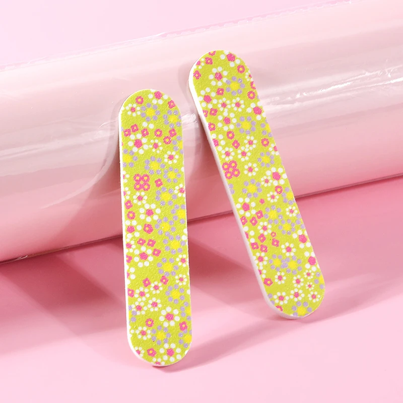 Flower Printed Nail File 9cm Colorful Daisy Nail File Printing Double-Sided Nail File Sharpener Professional Manicure Tools