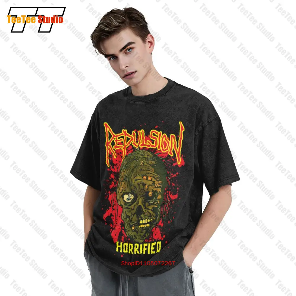 تي شيرت Repulsion Horrified Vintage كبير الحجم تي شيرت Death Metal Grindcore Carcass Napalm 0VKJ