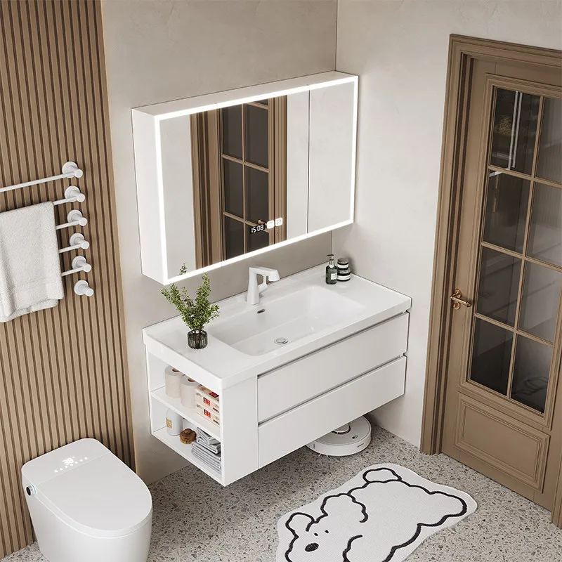 

Light Modern Bathroom Storage Cabinet Classic Restroom Bathroom Storage Cabinet Organizers Mirror Meuble Salle De Bain Furniture