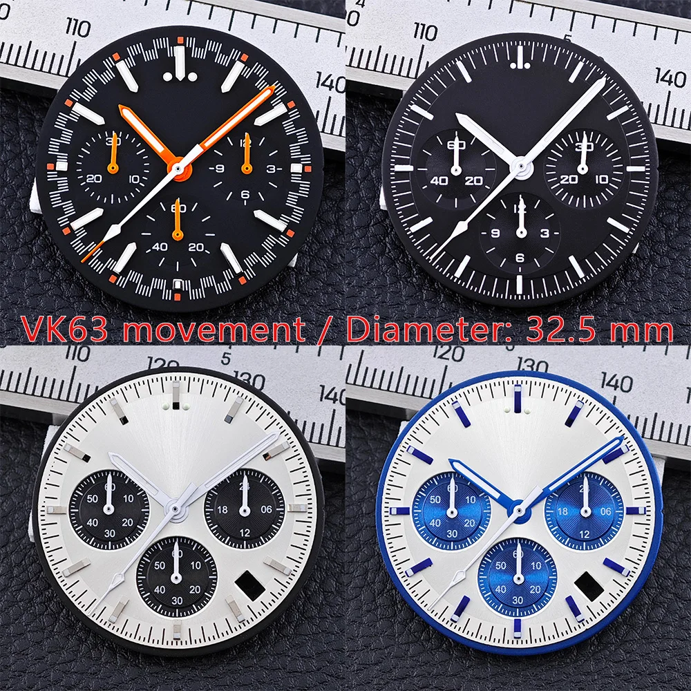 32.5MM Diameter dial Luminous Dial for VK63 Movement Watch Accessories for vk63 watch accessories maintenance tools
