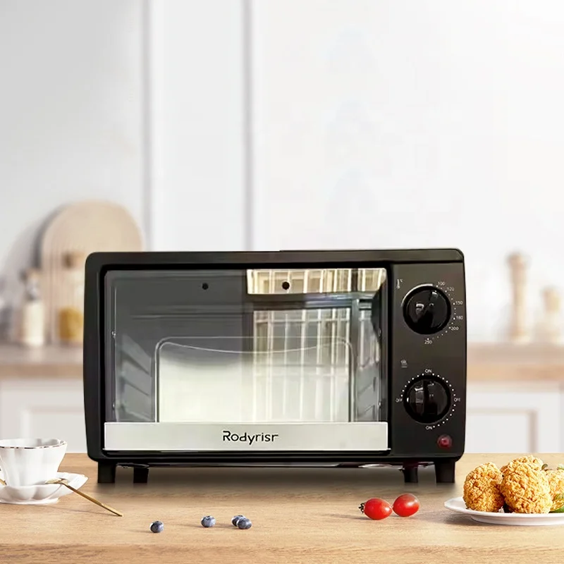 13L มินิเครื่องปิ้งขนมปังไฟฟ้าเตาอบถาดสองชั้น Smokeless ย่างในร่ม/กลางแจ้งในครัวเรือน Multi-Function KITCHEN เตาอบพิซซ่า