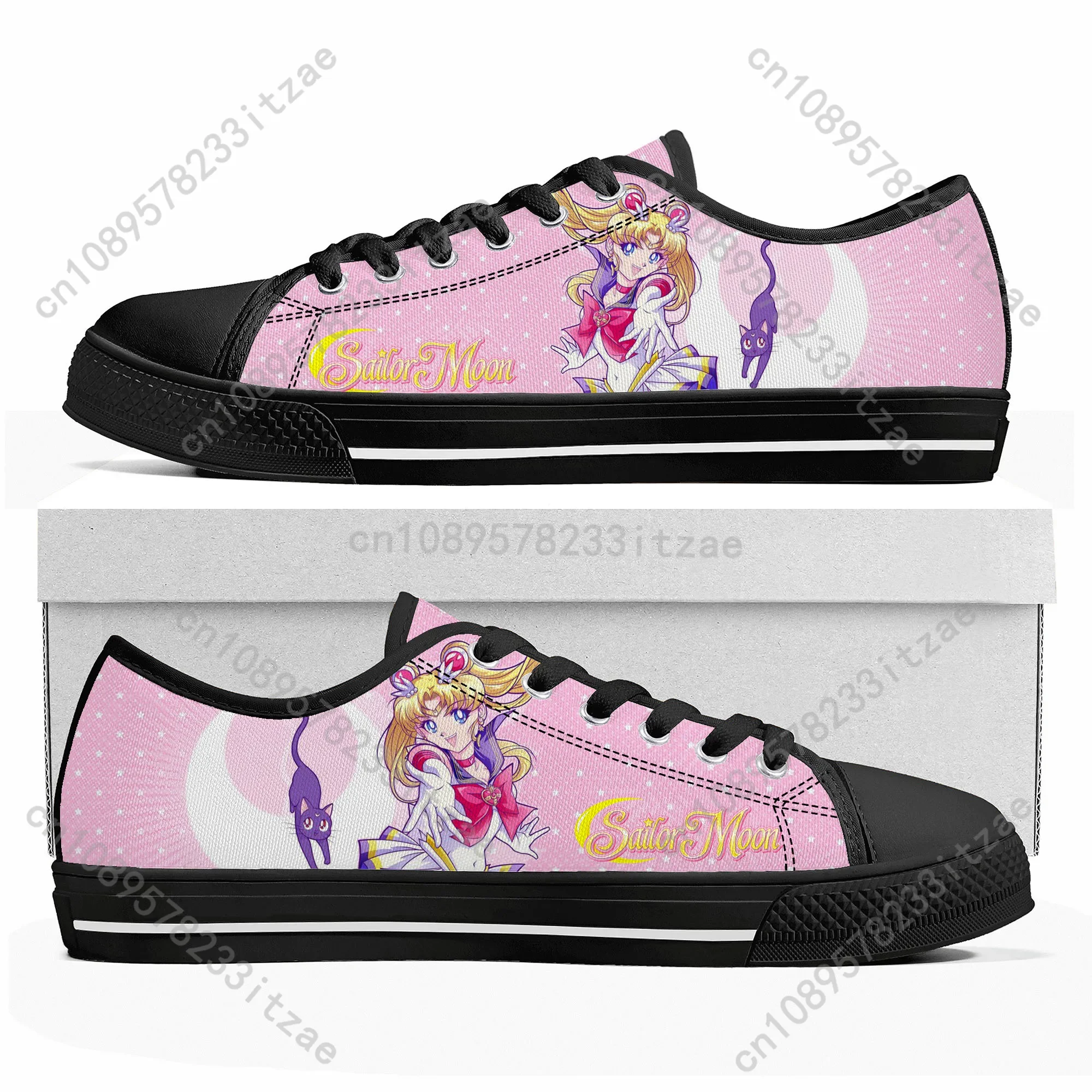 Anime Moon Manga Cartoon Sailor Sneakers basse di alta qualità Uomo Donna Adolescente Sneaker in tela Scarpe casual per coppia Scarpe personalizzate