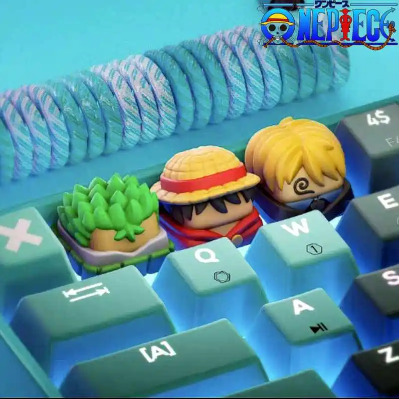 Anime One Piece Accessories Computer Keyboard Hat Luffy One Piece Nica Sun God Original Key Hat Mechanical Keyboard Creative 3D