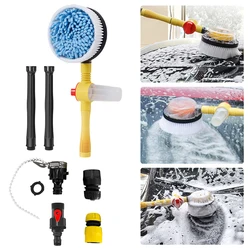 Car Detailing Auto Washer Foam Wash Brush Mop Automatic Rotating Brushes 360° Long Handle Car Wash Mop Car Washing Accessories