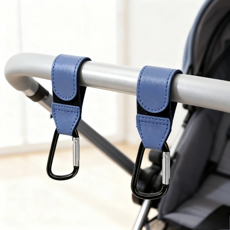 

1 шт., кожаный ремешок, нейлоновый крючок для коляски, безопасная вешалка для аксессуаров для детской коляски, свободные руки, крючок для детской коляски